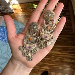 Large dangling earrings